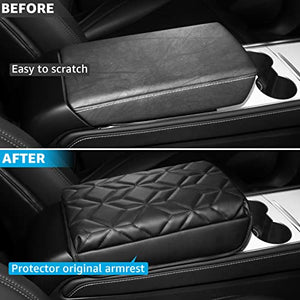 Armrest Cushion Cover with Hidden Storage Compartment for Tesla Model 3 & Y