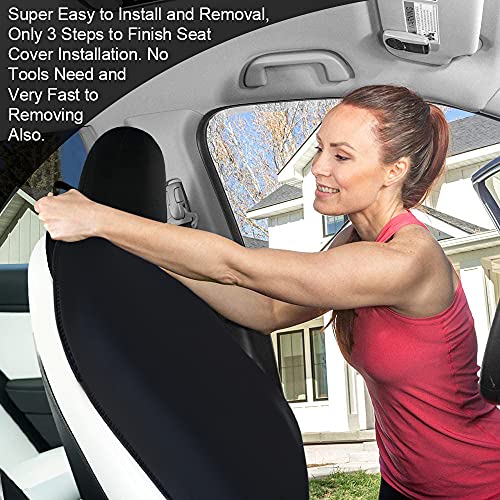 Waterproof and Machine Washable Seat Cover for Tesla Model S, 3, & Y (Black)