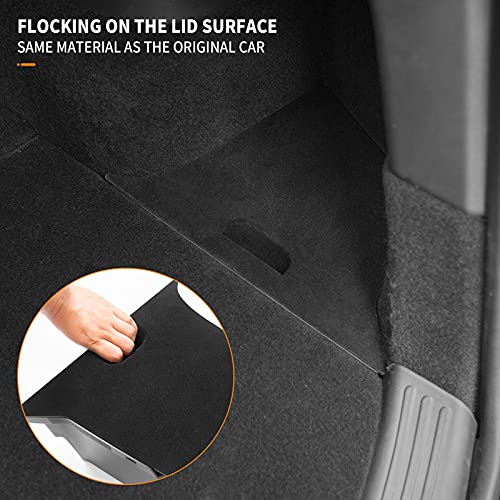 Fit Tesla Model Y Trunk Organizer Rear Trunk Storage Box Side Packets Tray Bins For Tesla Model Y Accessories 2020 2021(Rear Trunk Side Boxes (Lid With Hole))