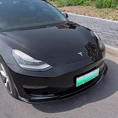 Fit Tesla Model 3 Front Bumper Lip Kit Car Glossy Mods Spoilers For 2017-2021 Tesla Model 3 Accessories (Glossy Black)