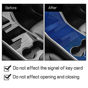 Starry Sky Blue ABS Anti-Scratch and Anti-Fingerprint Center Console Wrap for 2017-2020 Tesla Model 3 & Y