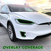 PreCut Vinyl Smoke Tint for 2016-2022 Tesla Model X Headlight & Foglight (2. Headlight Cutout, 20% Dark Smoke)