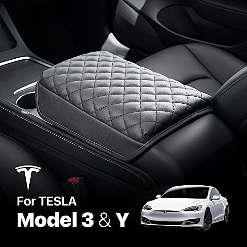 Padded and Quilted Armrest Cushion Cover for Tesla Model 3 & Y