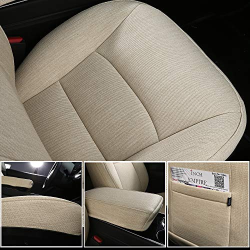 Tesla Model 3 & Y Beige Front Two Synthetic Linen Seat Covers