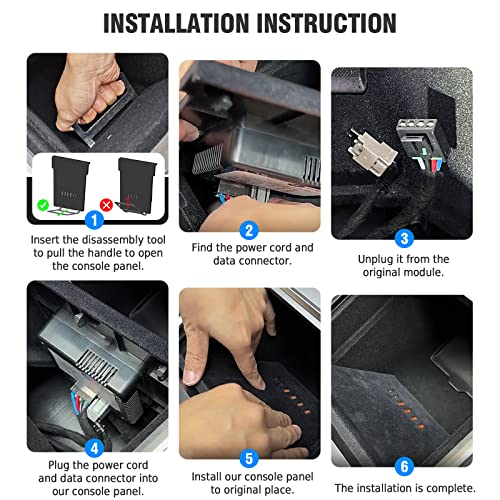 Tesla Model 3/Y 2021 2023 Central Control USB Data Recovery Module,with 4 USB Ports and 2 PD Fast Charging Ports 35W 65W Modification, for Tesla Model 3 Model Y Accessories