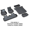 All Weather Full Set of TPE Floor Mats and Rear Trunk Cargo Tray for Tesla Model Y 2020 and 2021 - All Versions Flexible & Eco-Friendly Latex Material Waterproof Protection Mat (Set of 6)
