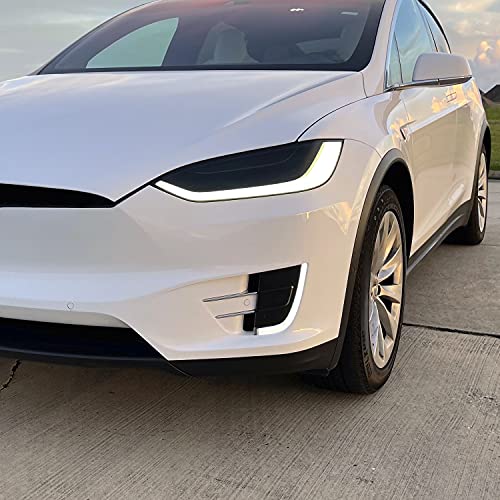 PreCut Vinyl Smoke Tint for 2016-2022 Tesla Model X Foglight (4. Foglight Cutout, 20% Dark Smoke)