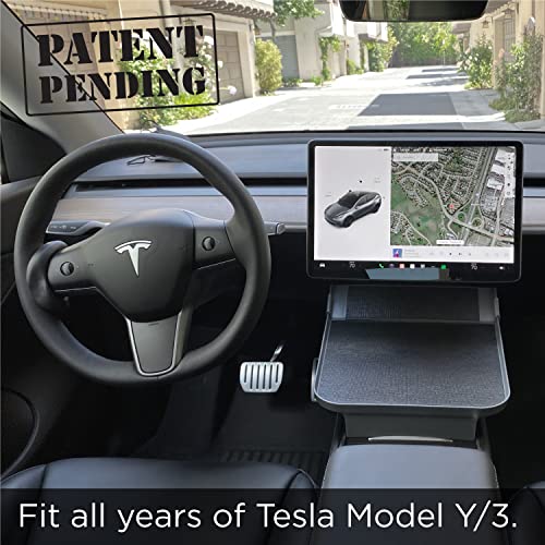 Tesla Center Console Alset Tray and Storage bin for Model Y Model 3 (Midnight Gray)
