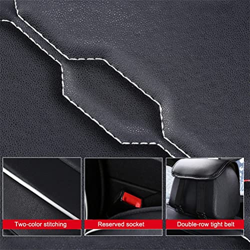 Front & Rear Seat Covers for Chevy Chevrolet Bolt EV EUV Car Seat Cover Luxury PU Leather Breathable Comfortable Black×White