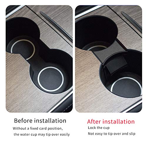 Alcantara Gray Cup Holder Insert/Divider for 2021-2022 Tesla Model 3 & Y