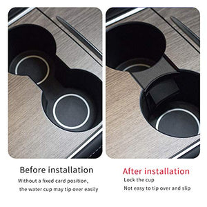 Alcantara Gray Cup Holder Insert/Divider for 2021-2022 Tesla Model 3 & Y