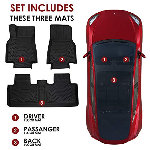 3D All-Weather Anti-Slip Waterproof Floor Liner Mats for 2021-2022 Tesla Model Y