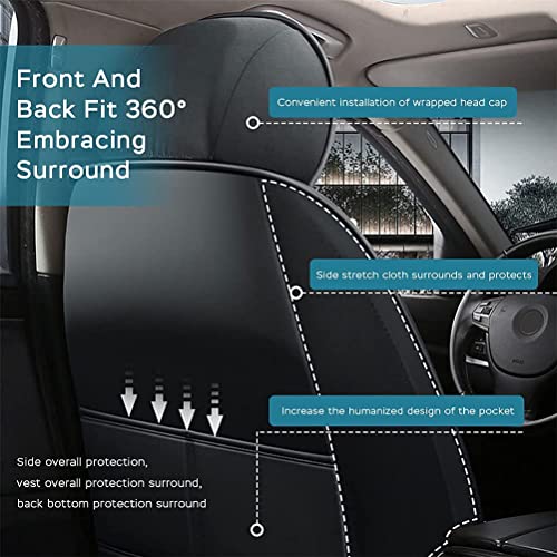 Front & Rear Seat Covers for Chevy Chevrolet Bolt EV EUV Car Seat Cover Luxury PU Leather Comfortable Stylish Black×Blue