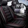 Front & Rear Seat Covers for Chevy Chevrolet Bolt EV EUV Car Seat Cover Luxury PU Leather Breathable Comfortable Black×Red