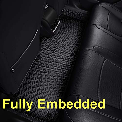 Floor Liner Fit for Tesla Model 3 2020 2021 Fully Embedded No Edge Customized Floor Mat Frunk Trunk Blanket-Non-Slip Waterproof Car Carpet Protect All Weather(Black)