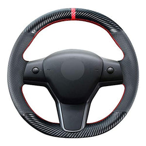 DIY Stitching Carbon Fiber Steering Wheel Cover for Tesla Model 3 & Model Y
