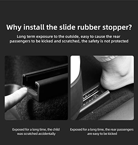 Anti-Kick Soft Rubber Plugs for Rear Seat Slide Rails for Tesla Model 3 & Model Y