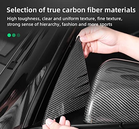 A-Pillar Real Carbon Fiber Trim for 2020-2023 Tesla Model Y (Bright Carbon Fiber)