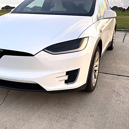 PreCut Vinyl Smoke Tint for 2016-2022 Tesla Model X Foglight (4. Foglight Cutout, 20% Dark Smoke)