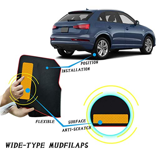 Car Mud Flaps Fit for Jaguar I-pace, PVC Soft Material Mud Guards with Splash, Scratch and Abrasion Resistance,4 Pcs (Yellow Reflective Strip)