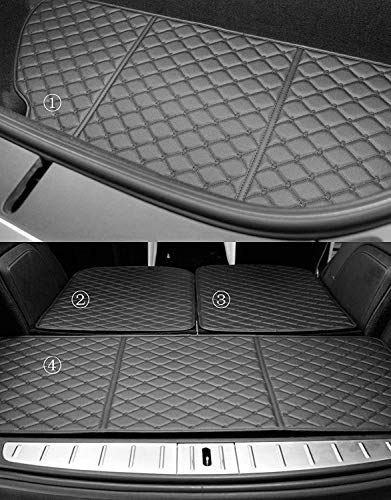 Tesla Model X 6 Seat 7 Seat Leather Trunk Mat and 3rd Row Seat Back Protector Mat