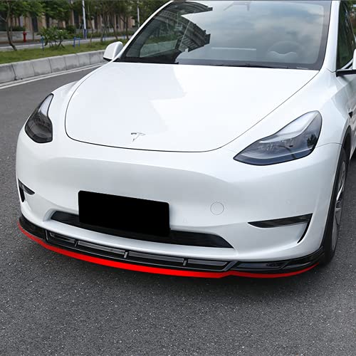 Glossy Black ABS Front Lip Splitter/Front Bumper Lip Spoiler for 2020-2022 Tesla Model Y (3 Piece Set)