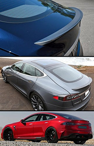 Real Matte Dry Carbon Fiber Sport Trunk Lid Spoiler Wing for 2012-2021 Tesla Model S 75D P85 P90D P100D Long Range