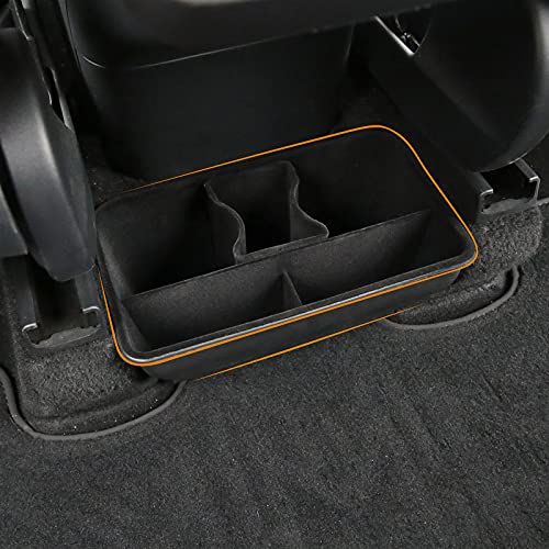 Tesla Model Y Storage Box Under Rear Air Outlet Organizer Rear ABS Flocking Box (Rear Middle ABS Flocking Box)