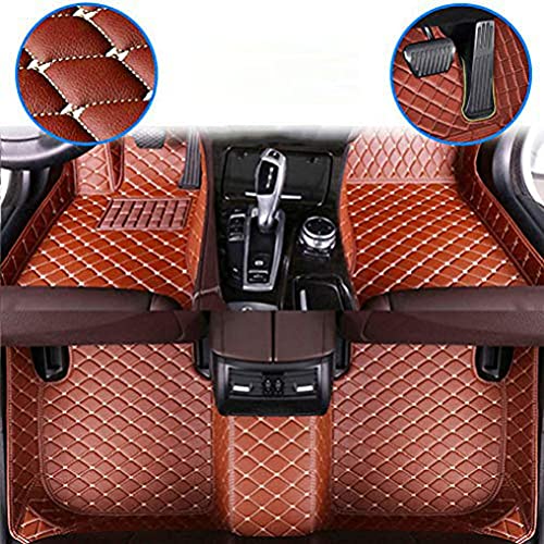 Customized Car Mats are Suitable for Volkswagen ID.4 CROZZ / 2021 Year Waterproof Lining Full Set of Environmentally Friendly Flooring (Brown,ID.4 CROZZ / 2021 Year)