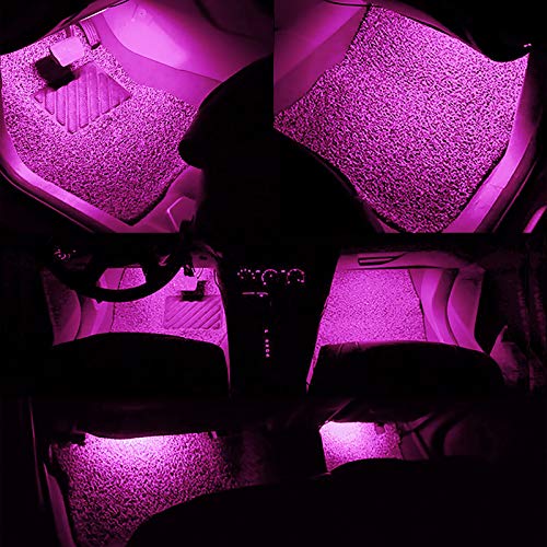 Tesla Car Interior LED Lights Bulbs Kit, Prying Tool Tesla Model Accessories Replacement Lights Fit for Tesla Model 3 Model S Model X Model Y(4 Pack/Pink)