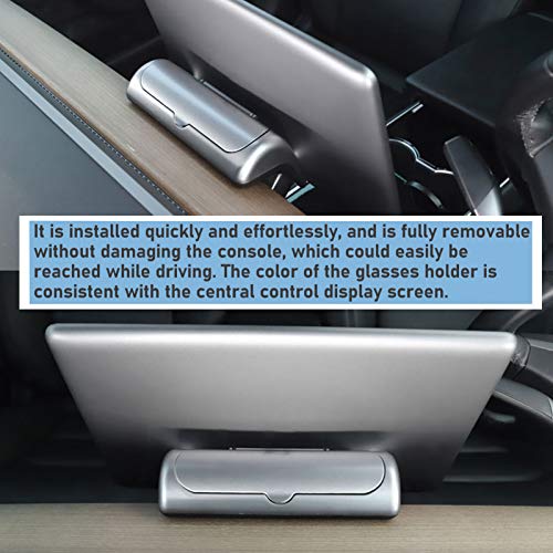 Sunglasses Holder for Tesla Model 3/ Model Y, Sunglasses Case Glasses Holder Storage Box for Tesla Model 3/ Model Y(Sliver)