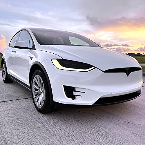 PreCut Vinyl Smoke Tint for 2016-2022 Tesla Model X Foglight (3. Foglight, 20% Dark Smoke)