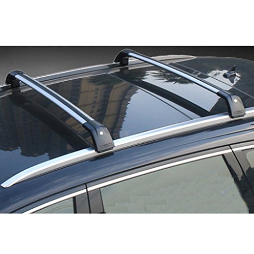2Pcs Lockable Roof Rack Cross Bars Crossbar Baggage Luggage Rack Aluminum Fit for VW Volkswagen ID.4 2020 2021 - Silver