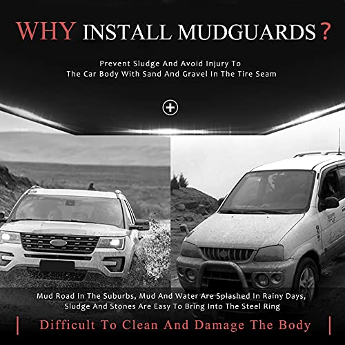 Mudguard Accessories, Suitable for Tesla Model Y Mud Flaps Splash Guards Fender, 4 Pcs Mud Flaps Kit No Need to Drill Holes,White