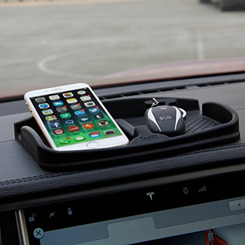 Anti-Slip Car Dash Grip Pad for Cell Phone, Keychains, Sun Glasses,Stand for Navigation Cell Phone (Black)