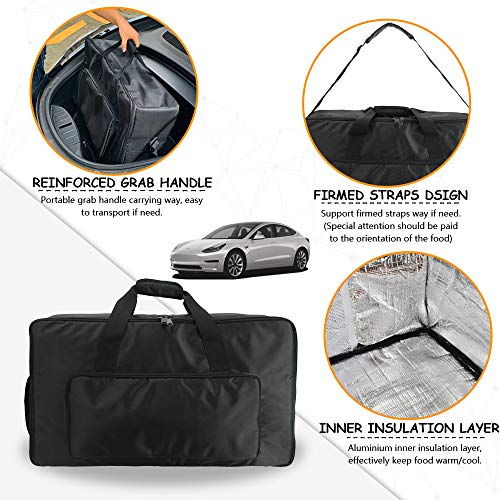 Tesla Model 3 & Model X Insulated Frunk Cooler Bag with Zipper Mesh Pockets