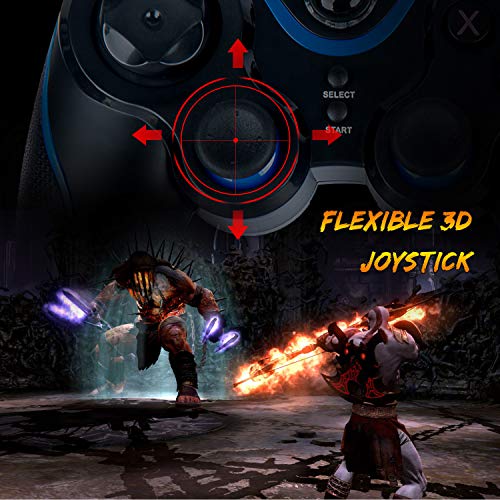 PC Controller Wireless Controller 2.4G Remote Game Console PS3 Controller Tesla Model 3 Screen Controller PC Video Gamepad Joystick with Dual-Vibration for PC(WIN7/8/10/XP) PS3 and Android