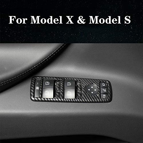 Tesla Model S & X 2016 thru 2020 Carbon Fiber Window Door Switch Covers