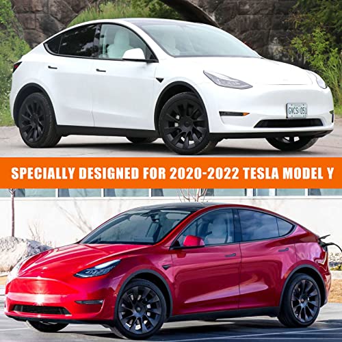 Waterproof Car Cover Compatible with Tesla Model Y 2020 2021 2022, 300D All Weather Model Y Cover with Ventilated Mesh, Charge Port and Driver Side Zipper, Snowproof UV Windproof Exterior Car Cover