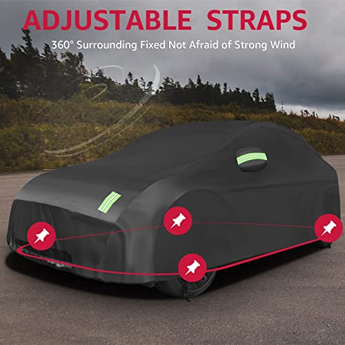 Tesla Model Y Car Cover All-Weather UV Protection Full Exterior Accessories with Charge Port Opening & Ventilated Mesh for Model Y 2020 2021 2022 2023 Gen 2