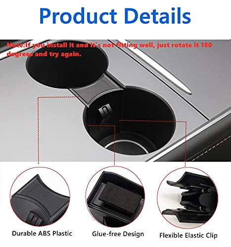 2021-2022+ Tesla Model 3 & Model Y Cupholder Divider (Matte Black)
