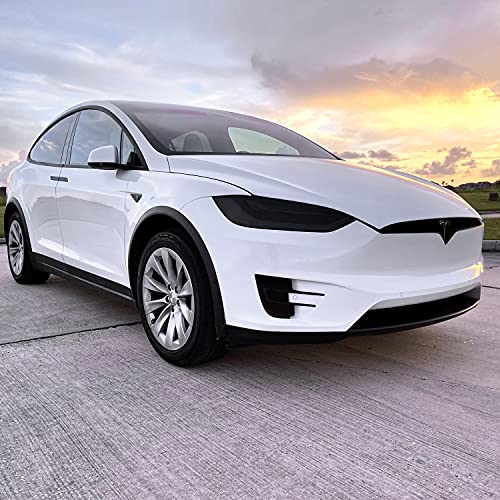 PreCut Vinyl Smoke Tint for 2016-2022 Tesla Model X Foglight (3. Foglight, 20% Dark Smoke)