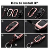 Tesla Model X Key Fob Cover Keychain Premium Aluminum Metal for Tesla Model X Smart Romote Key Fob Case Holder Accessories(Black)
