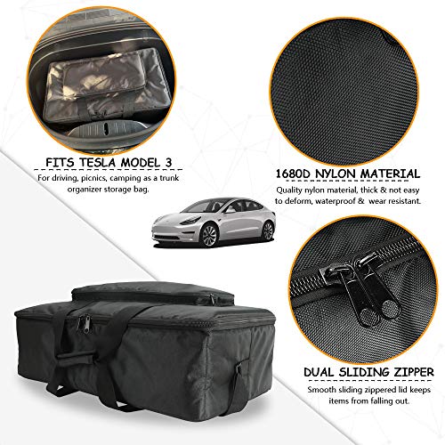 Tesla Model 3 & Model X Insulated Frunk Cooler Bag with Zipper Mesh Pockets