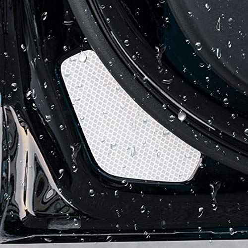 Car Door Reflective Warning Stickers Open Auto Decals Anti-Collision Safety Sign Compatible with Tesla Model 3 Accessories (White)