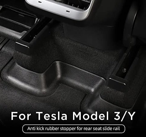 Anti-Kick Soft Rubber Plugs for Rear Seat Slide Rails for Tesla Model 3 & Model Y