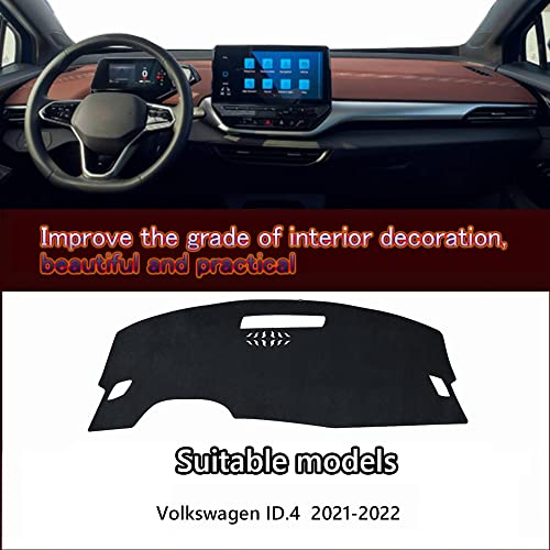Dashboard Cover Mat Custom Interior Accessories Dash Covers Reduces Glare Eliminates Cracking(Without HUD) for Volkswagen ID.4/ID4(2021 2022)