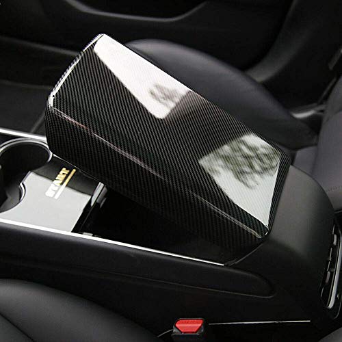 Center Console Cover Armrest Protector for Tesla Model 3 Mid-Console Armrest Box Pad Carbon Fiber Printing