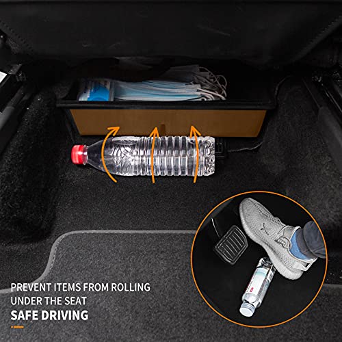 Tesla Model Y Under Seat Storage Box Organizer Tray Flocking Storage Box For Tesla Model Y Accessories 2019-2021 (Under Front Seat ABS Box (Style B))