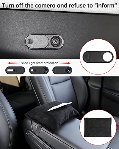 Central Console Storage Tray 5 Pcs, Suitable for 2021 Tesla Model 3 Model Y Armrest Box/Hidden Box (Felt pad) /Tissue Bag/Car Camera Cover